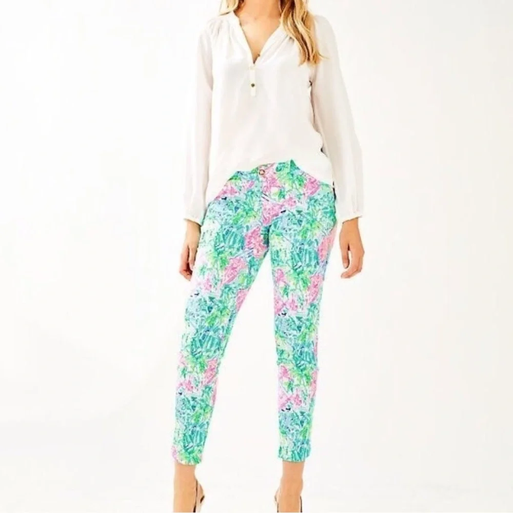 Lilly Pulitzer Kelly Skinny Ankle Pants Bohemian Queen Pattern